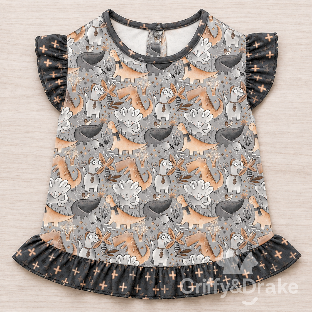 Jurassic Tails Ruffle Dress