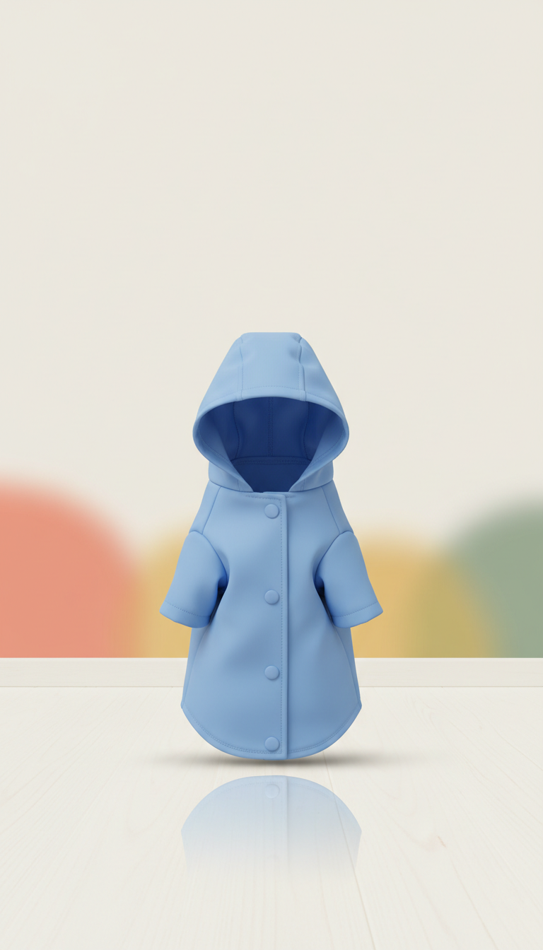 Sky Blue Cat Raincoat